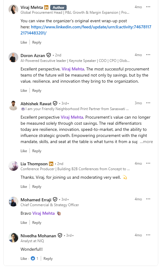 Comments for Viraj Mehta